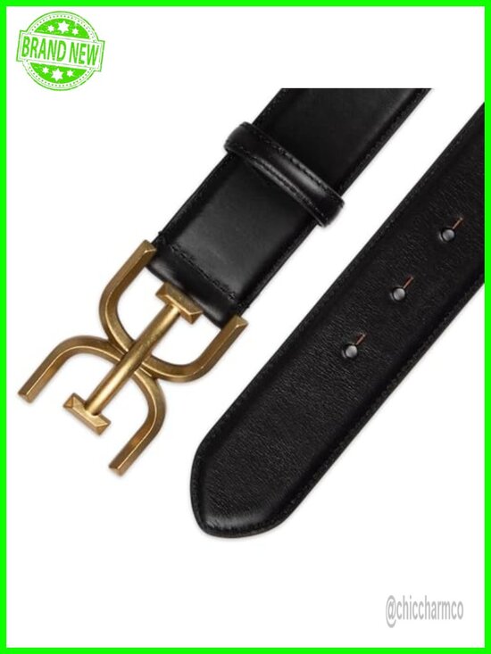 Sam Edelman Casual Double-E Logo Plaque Buckle Genuine Leather Belt